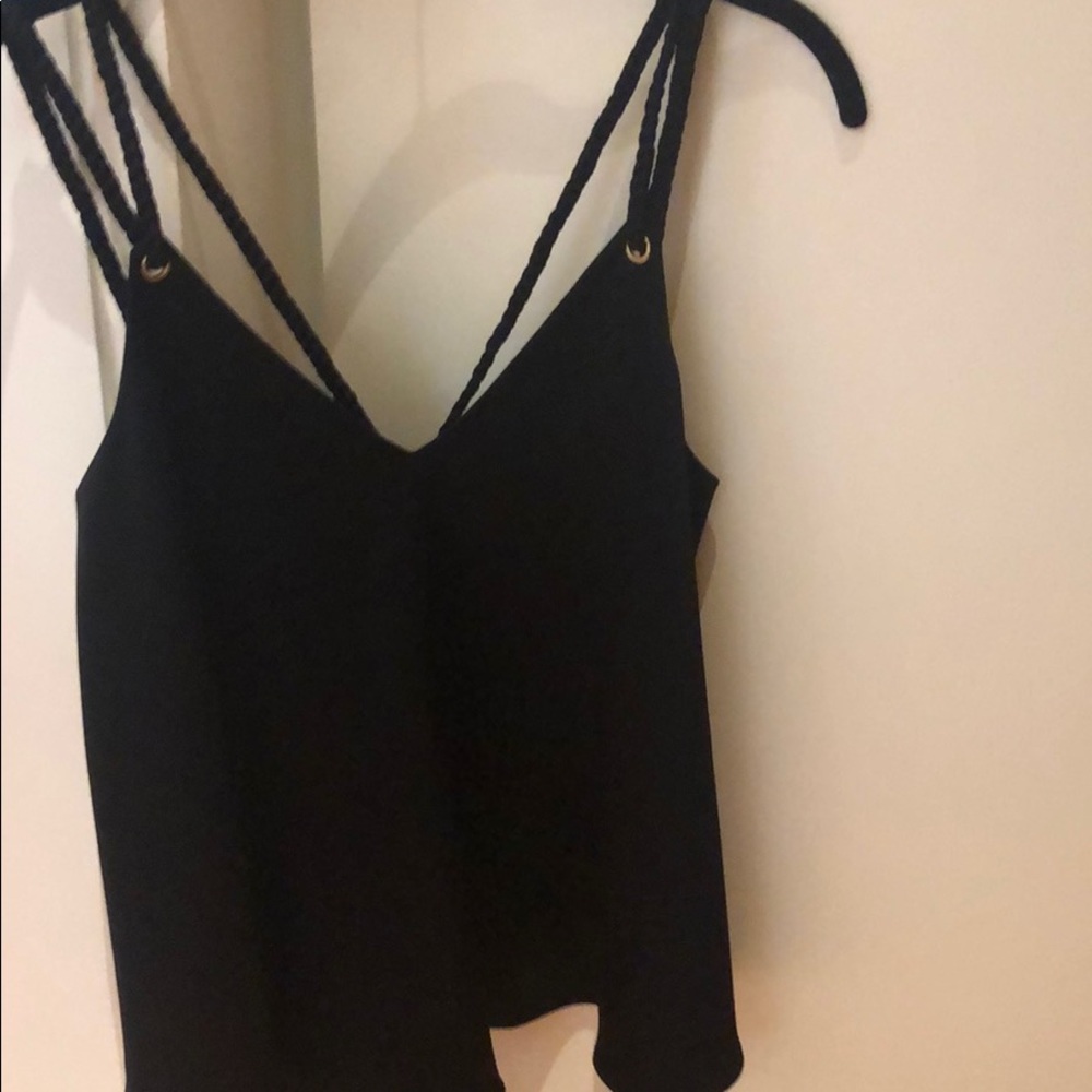 Derek Lam rope black silk tank